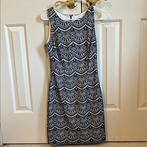 Guess black and white lace dress